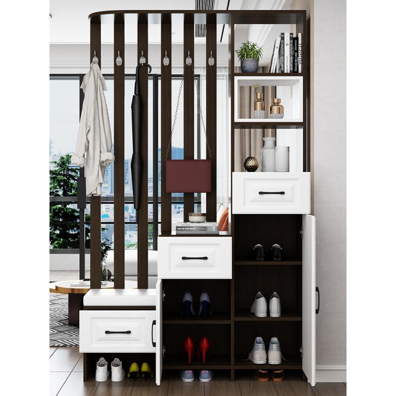 森美人酒柜现代简约屏风隔断柜客厅进入户玄关柜鞋柜一体轻奢装饰柜高清大图