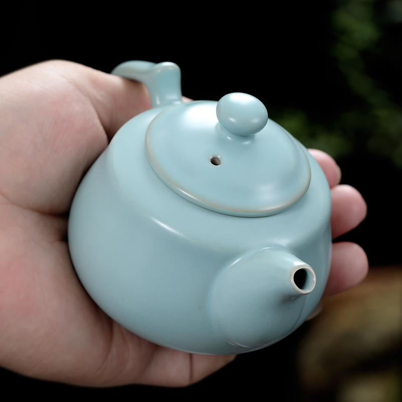 元青茶壶(MULTIPOTENT)汝窑茶壶开片可养陶瓷功夫茶具泡茶壶单壶 如意壶160ML高清大图