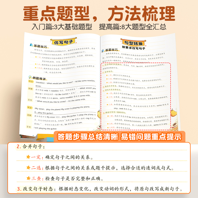 [全4册]提高篇+英语单字+语法启蒙+押题范文 小学通用 [正版]小学生英语句子训练专项练习一本通优美句子积累押题范文晨高清大图