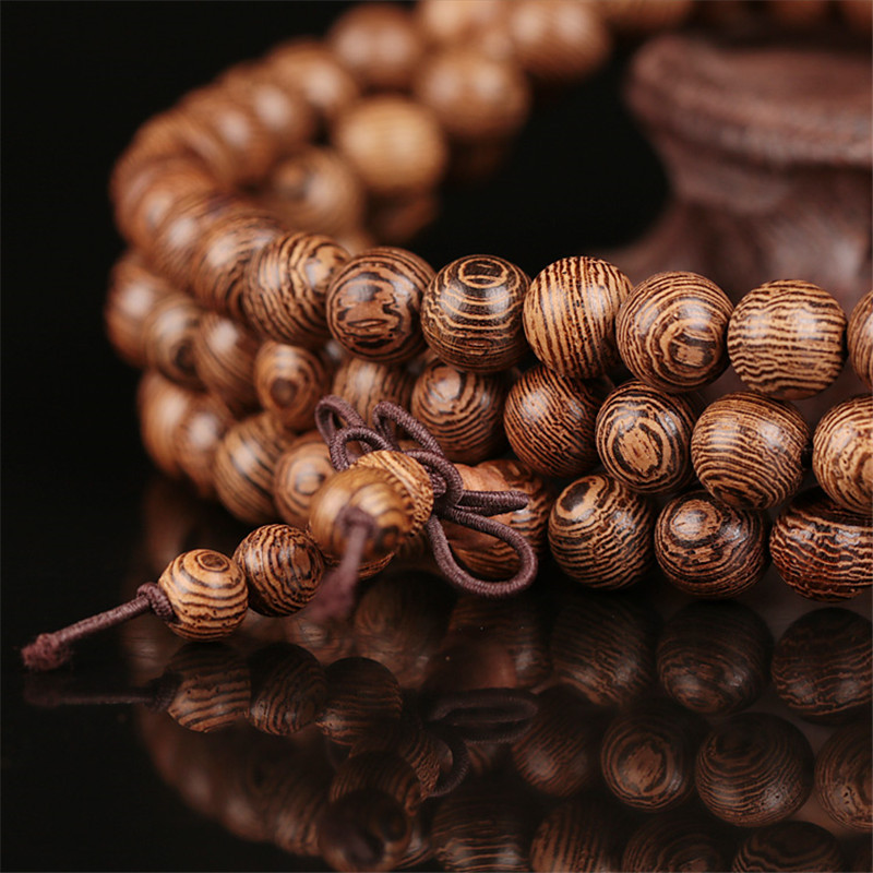 鸡翅木108颗佛珠木手链情侣款手珠木珠手串念珠男女款手链送女朋友