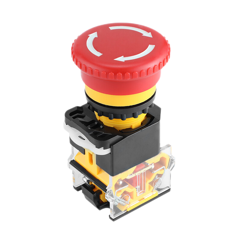 红色汇君电源急停按钮开关la3811zs自锁紧急开关蘑菇头开关按钮22mm