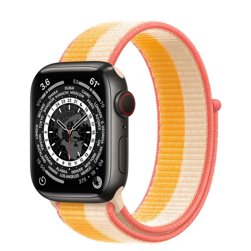 苹果applewatchseries7智能手表夜空黑钛金属表壳编织表带心率血氧