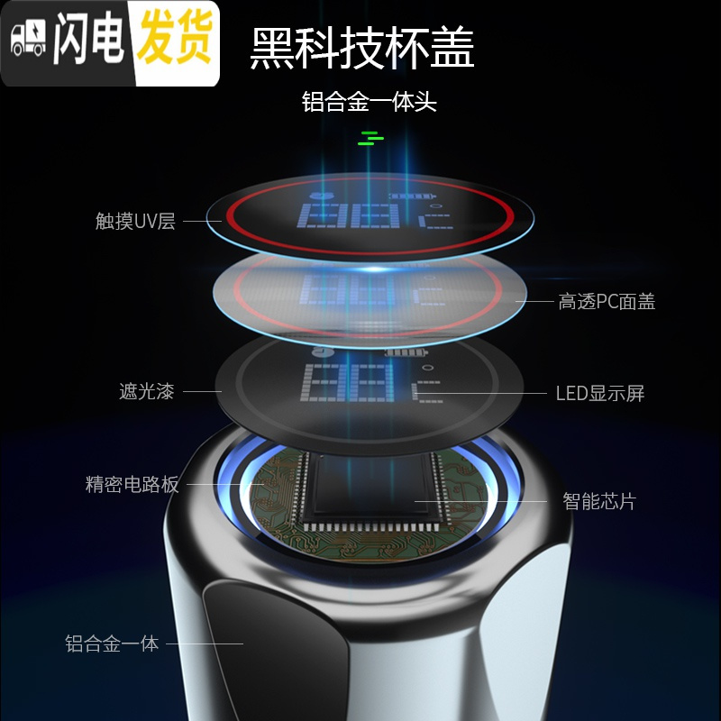 三维工匠智能保温杯渐变带温度显示喝水提醒声音滴滴送男女朋友不锈钢304 湖绿色
