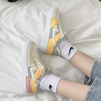 跨洋(KUAYANG)女鞋子女2021夏季时尚新款女士低帮鞋厚底透气运动板鞋韩版百搭轻便休闲鞋潮流小白鞋女M