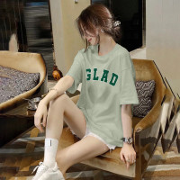 短袖T恤女夏季圆领上衣简约字母别致时尚百搭学院风_22373 统一颜色 S