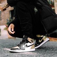AIR Jordan aj1 HIGH OG“GOLD TOP 3男士黑金鸳鸯、黑红脚趾、黑红禁穿、芝加哥鸳鸯运动篮球鞋