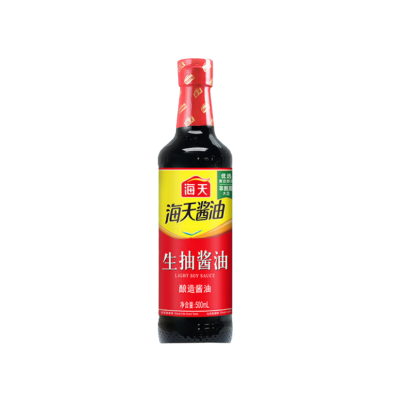 海天 df-生抽酱油500mL×1(PET瓶) 调味品 红烧增鲜厨房生抽 KJDF-20230815-0001
