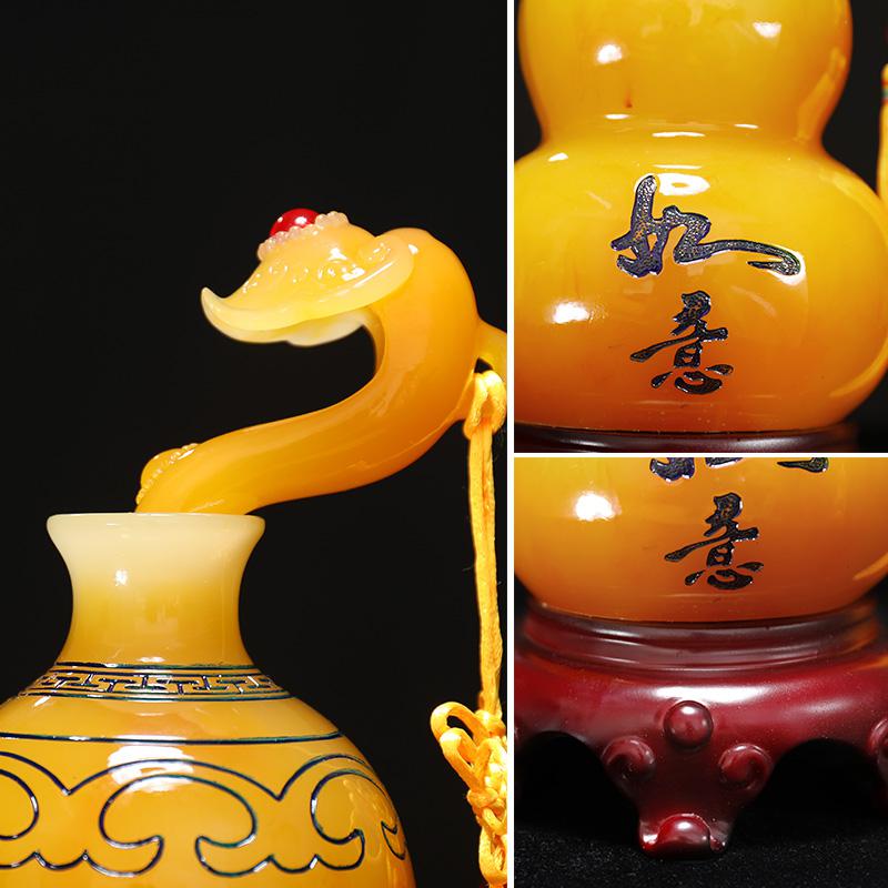 美帮汇葫芦摆件一对富贵如意花瓶家居客厅创意现代酒柜电视柜装饰品高清大图