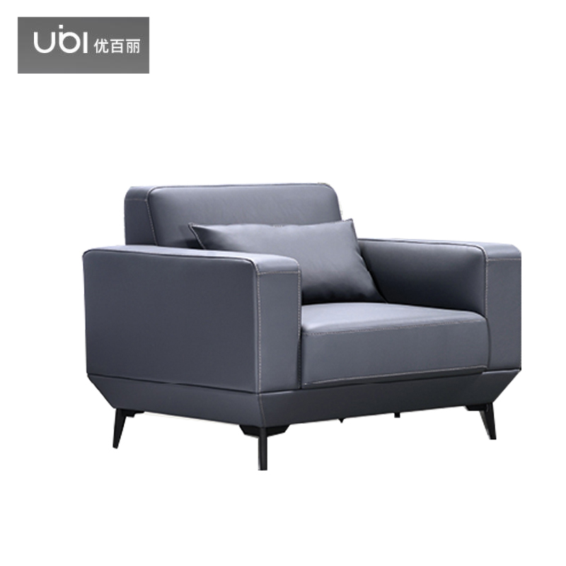 优百丽 DG-362 办公室沙发 办公家具 会客接待 现代简约家具 颜色尺寸可定制 单人位（灰色牛皮）
