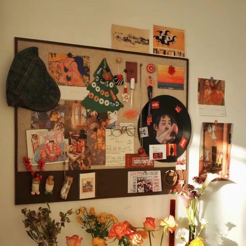 维诺亚毛毡板墙贴照片墙自粘免打孔ins留言板桌面客厅卧室玄关墙面装饰高清大图