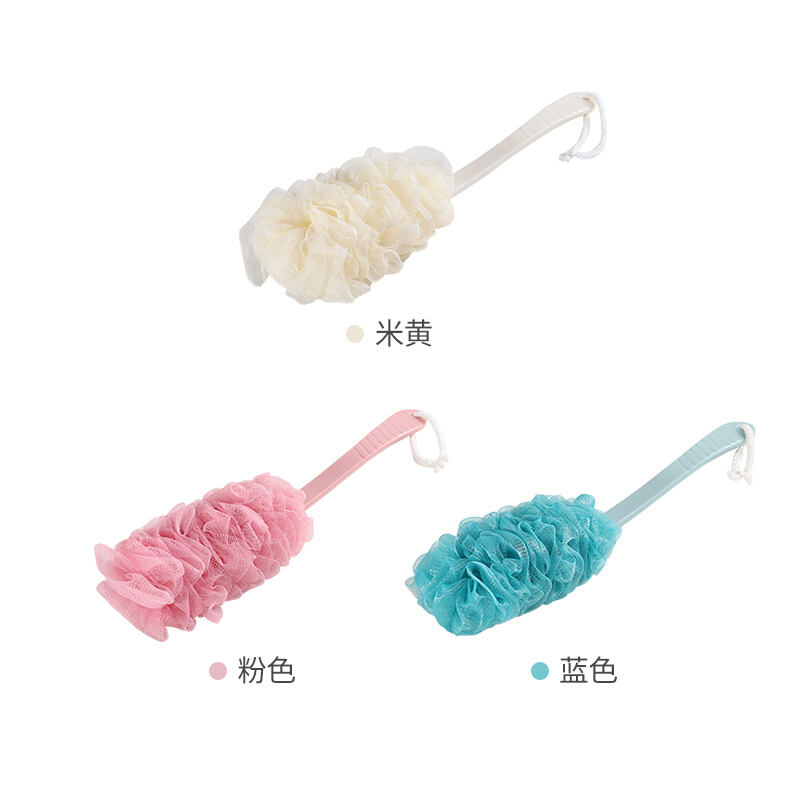 长柄浴花沐浴球搓澡沐浴刷大号浴室用品柔软泡泡浴纱网搓后背刷子