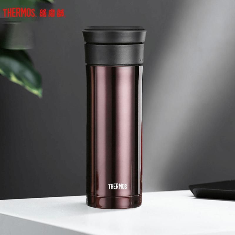 膳魔師(THERMOS)保温杯TCMK-500带茶漏泡茶杯500ML水杯304不锈钢车载办公商务咖啡色CBW家用/通用