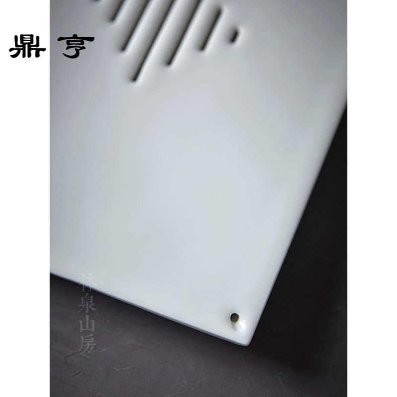 鼎亨储水干泡台茶盘景德镇陶瓷长方形黑白简约泡茶台功夫茶具茶道