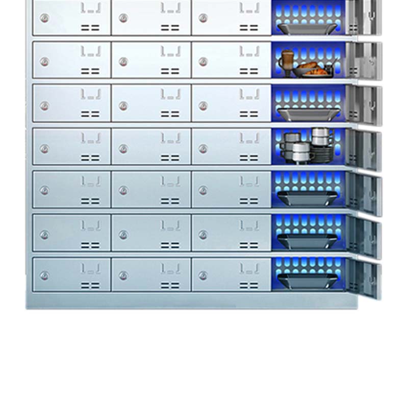 帅畅不锈钢员工食堂消毒碗柜餐厅紫外线高温餐具柜多格饭盒储物柜40门餐盘柜 紫外线消毒高清大图