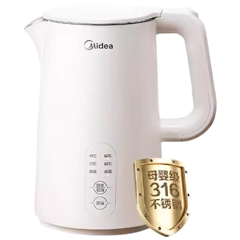 美的(Midea)电水壶家用智能恒温不锈钢烧水壶 MK-SH15X301-PRO高清大图