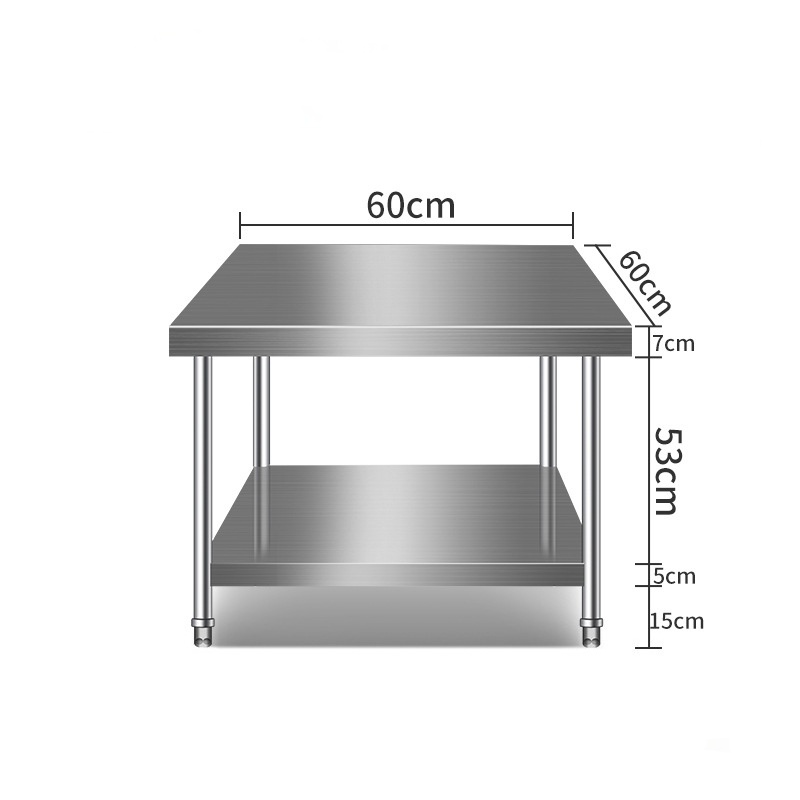 珂攸洋不锈钢工作台个 双层加重60*60*80cm