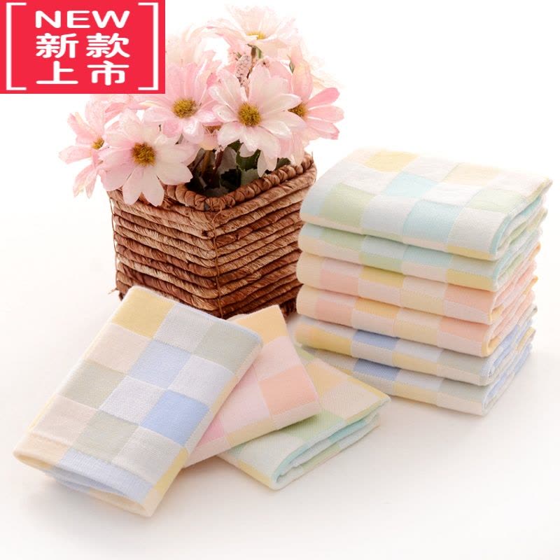 可莉允双层纱布童巾50x25儿童擦脸洗澡双用贴背吸汗毛巾多条优惠装图片