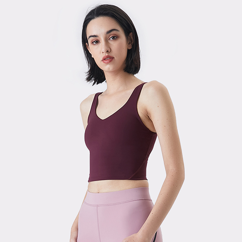 蒙洛里克新款舒适健身背心女带胸垫运动内衣瑜伽服外穿紧身吊带上衣