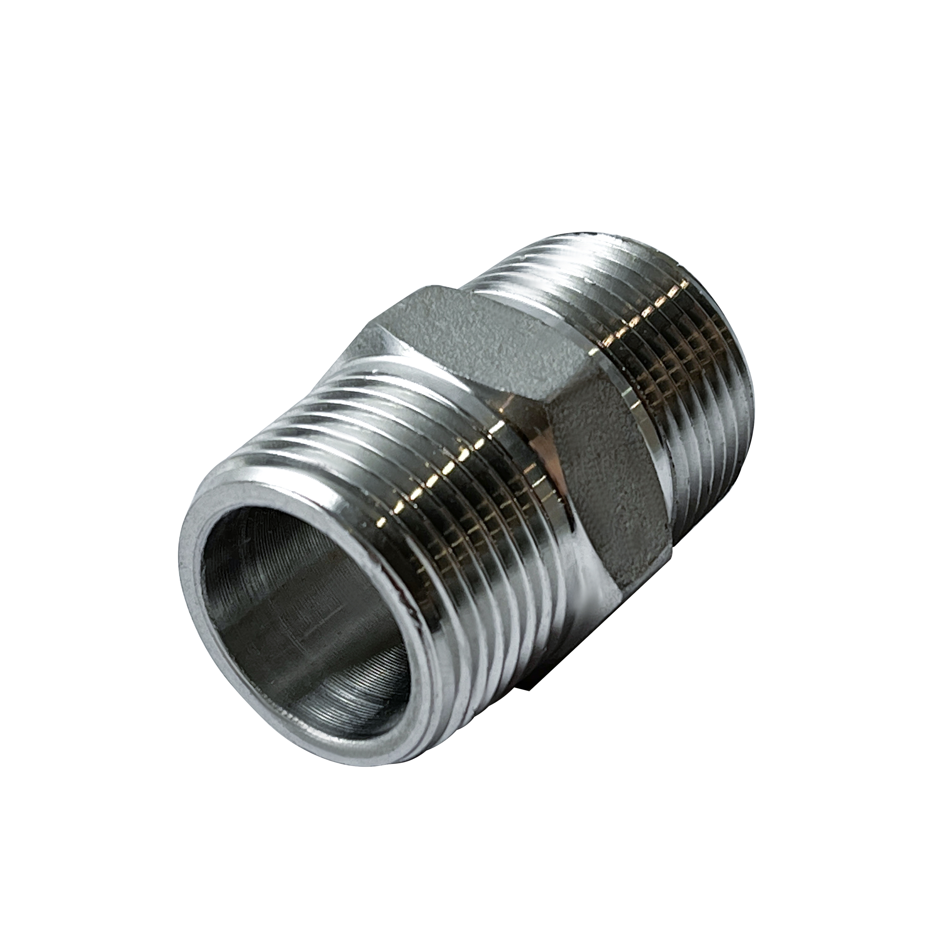 杉外山 304不锈钢加厚六角外丝接头 个高清大图