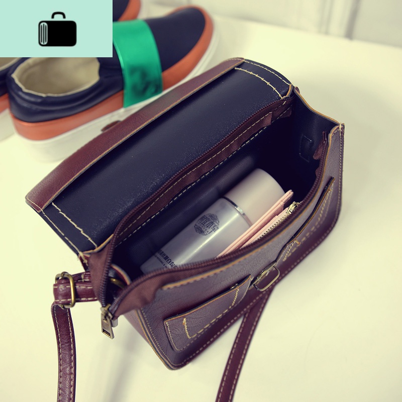 ins新款韩版小方包女士斜跨时尚女包复古单肩包斜挎包手机小包包NEWLAKE高清大图