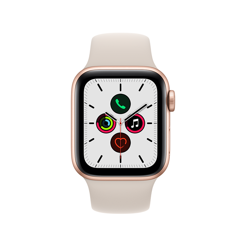 MKQ53CH/A Apple Watch SE 44毫米 GPS版 金色铝金属表壳星光色运动型表带