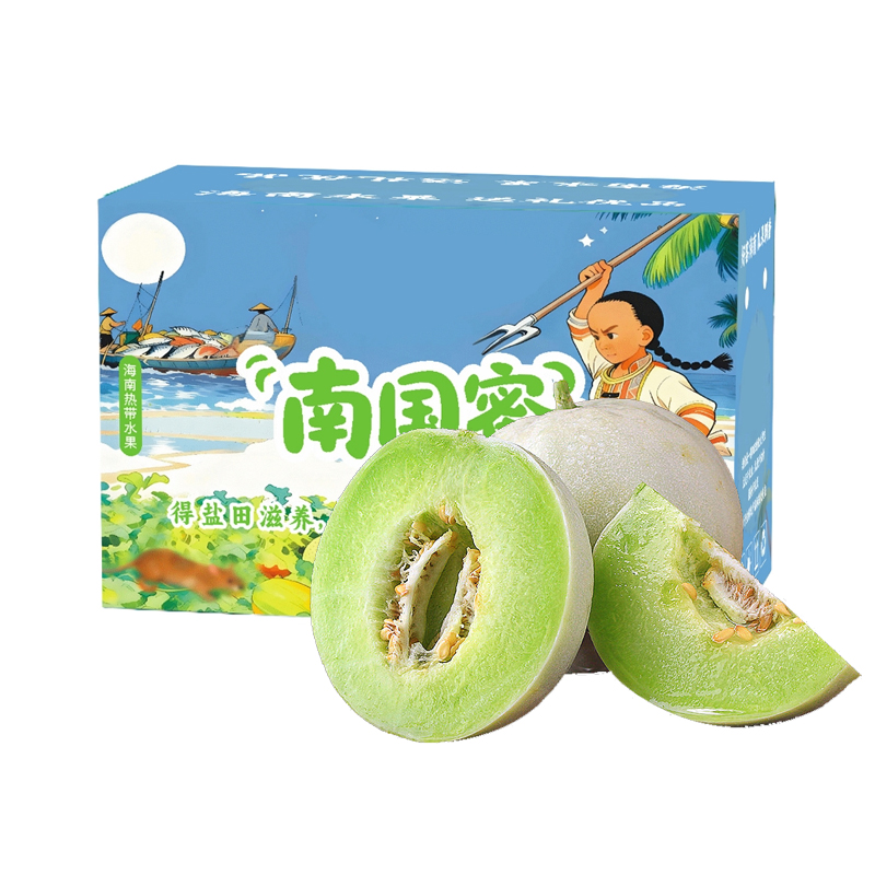 礼盒装【熊猫鸟】新鲜玉菇甜瓜 净重7.5斤 1-4个 应季水果 新鲜甜瓜 鲜果