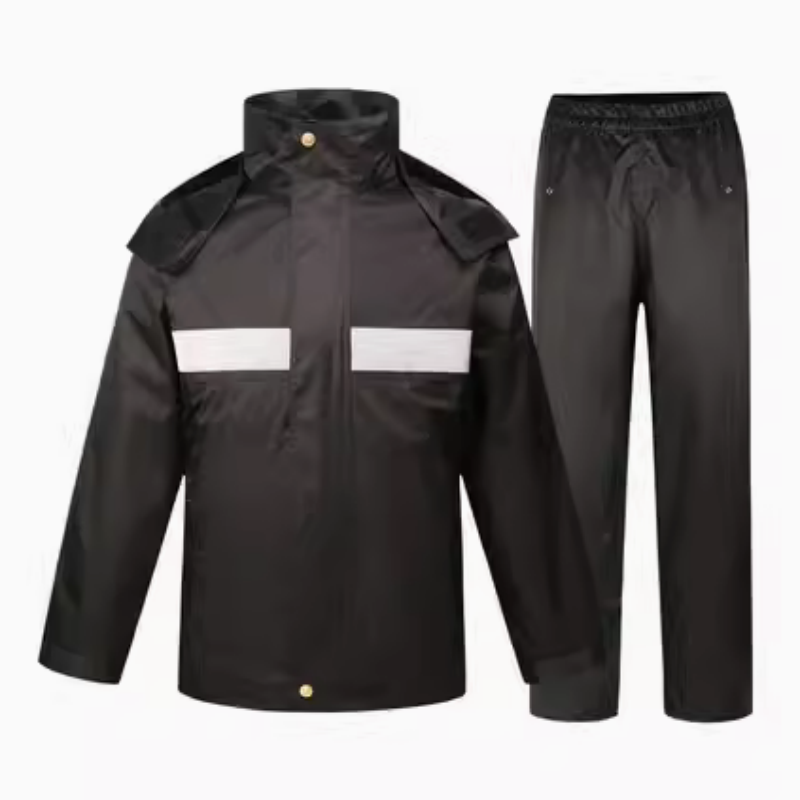新式双层加厚 分体式雨衣雨裤套装 男款保安物业劳保成人 反光防雨 新式管理套装（网格内里） XXXXL