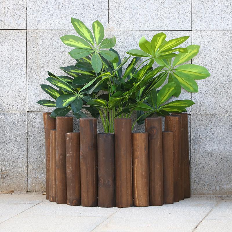 家用木圆木桩阳台装饰花园围栏符象户外庭院弯曲木篱笆