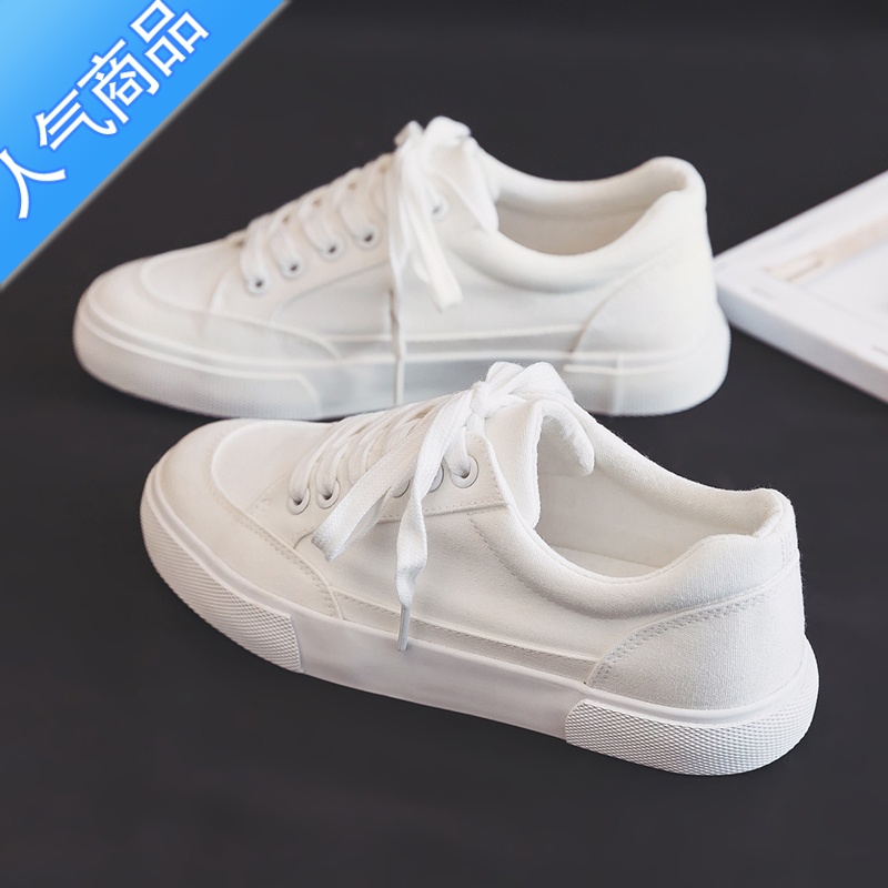 SUNTEK适合配裙子的鞋子女ins潮百搭小众小黑鞋街拍潮鞋chic黑色帆布鞋高清大图