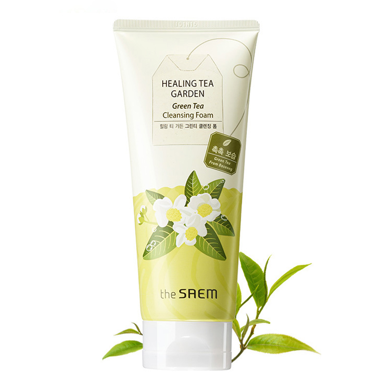 韩国 得鲜(the saem)舒缓茶园绿茶洁面霜 150ml 深层清洁毛孔温和补水保湿洁面乳男女通用