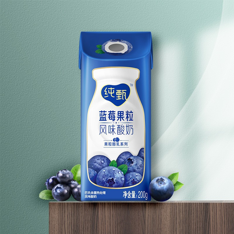 蒙牛 纯甄 常温风味酸牛奶 蓝莓果粒 200g×10盒