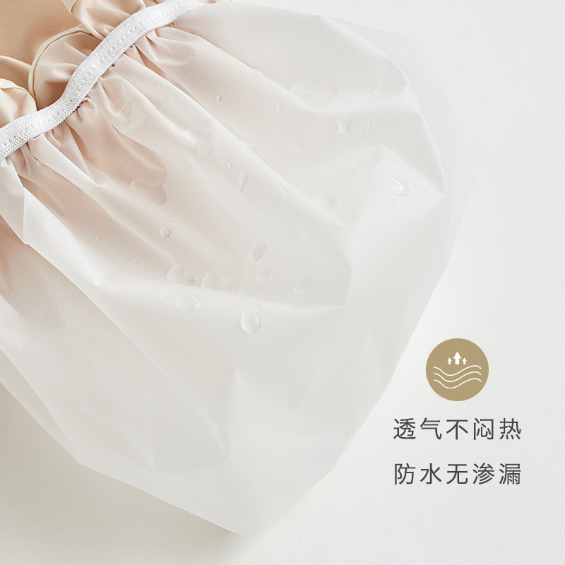 浴帽女防水洗澡沐浴发套厨房帽子防油烟沐浴帽女款双层发帽 三维工匠 银灰色加太空灰高清大图