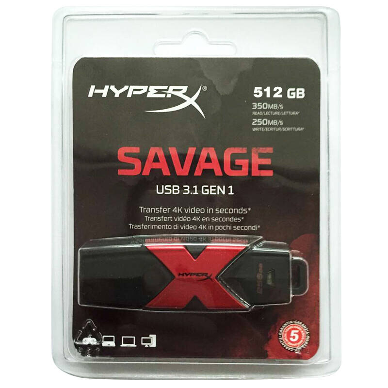 金士顿(Kingston)512GB U盘 HXS3 读350MB/s写250MB/s USB3.1高速闪存盘