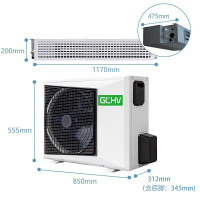 GCHV 2匹冷暖变频 嵌入式风管机 隐藏风管机一拖一 机家用中央空调卡 中央空风管机