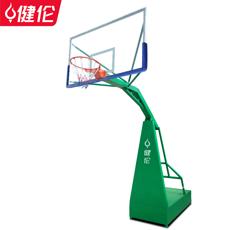 健伦加厚移动篮球架 成人标准户外三角平箱篮球架