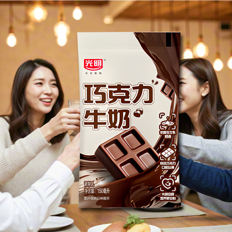 新鲜日期光明巧克力牛奶 150ml*15