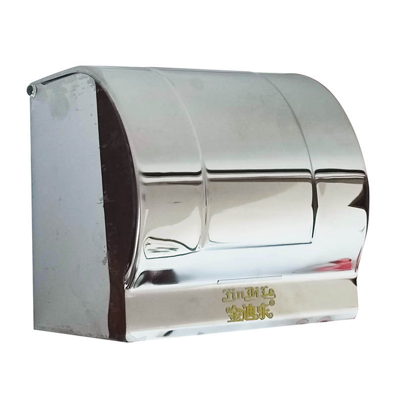 金迪乐浴室不锈钢卷纸筒壁挂纸巾盒厕所纸盒12*10.5cm/个高清大图