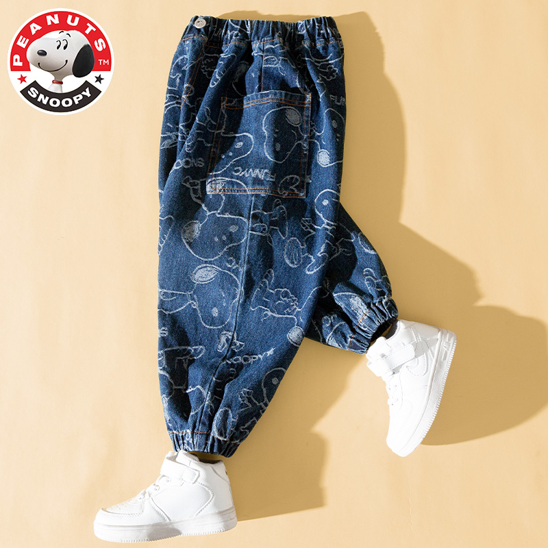 史努比(SNOOPY)新款牛仔裤儿童满印提花牛仔裤KRS006