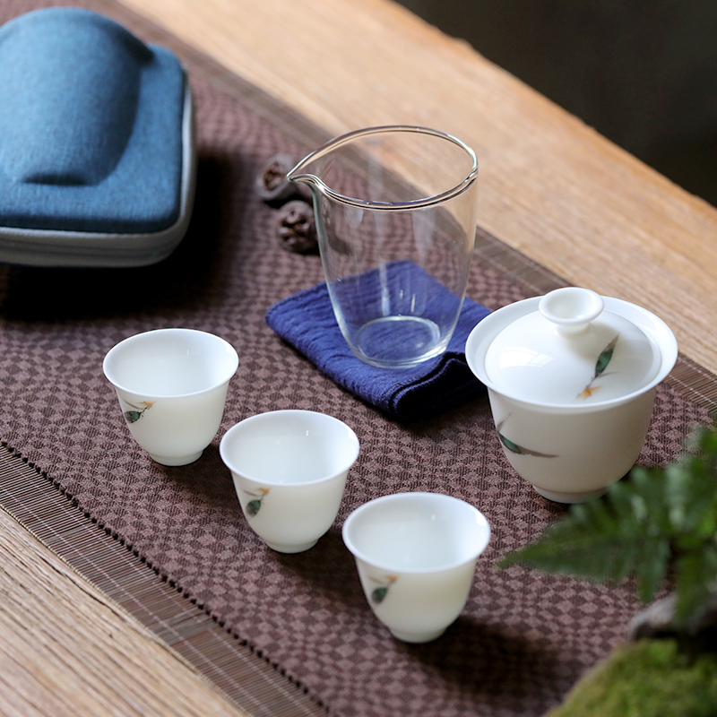 言艺(yanyi) 旅行茶具套装便携式包快客杯一壶三杯户外 青竹轩旅行茶具高清大图