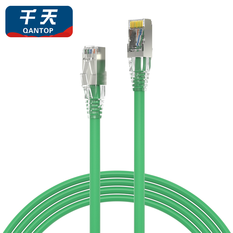 千天(QANTOP)CAT6网线工程家用宽带监控电脑跳线无氧铜芯双绞六类千兆高速成品网线数据机箱布线系统非屏蔽可定制绿色