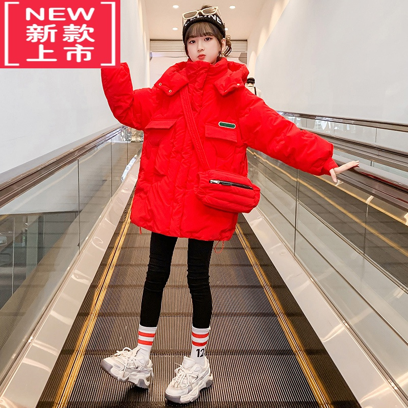 可莉允女童冬装棉衣2022年新款儿童羽绒棉服女大童加厚洋气冬款棉袄外套