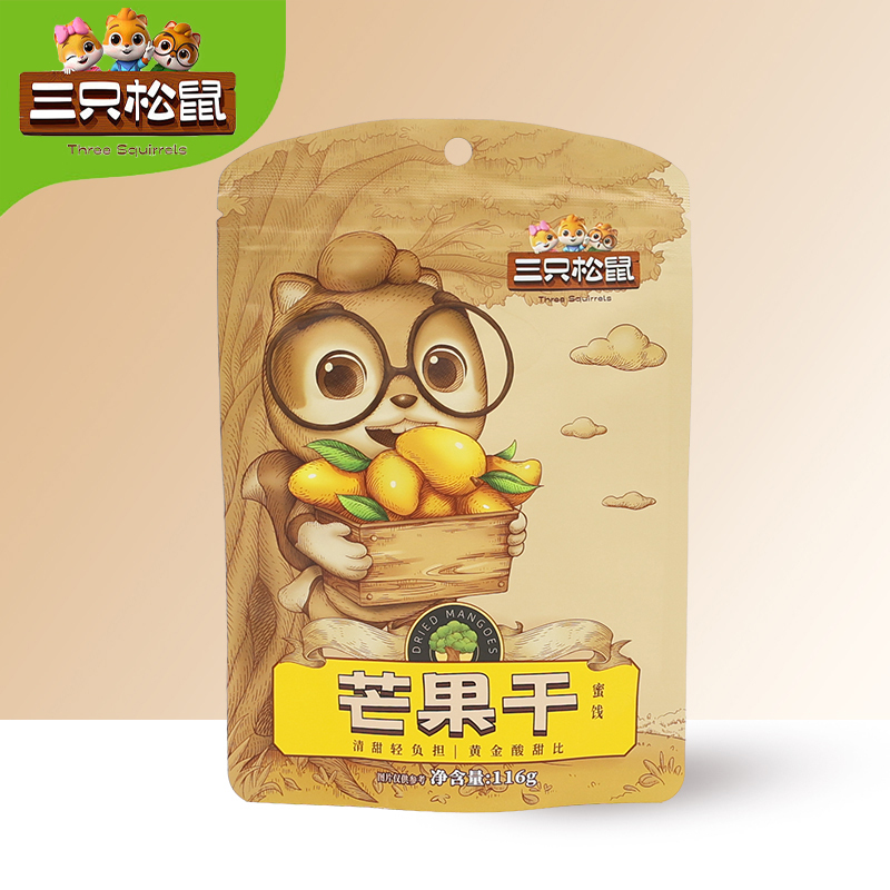 三只松鼠芒果干果脯蜜饯果干水果干解馋芒果干60g*1袋