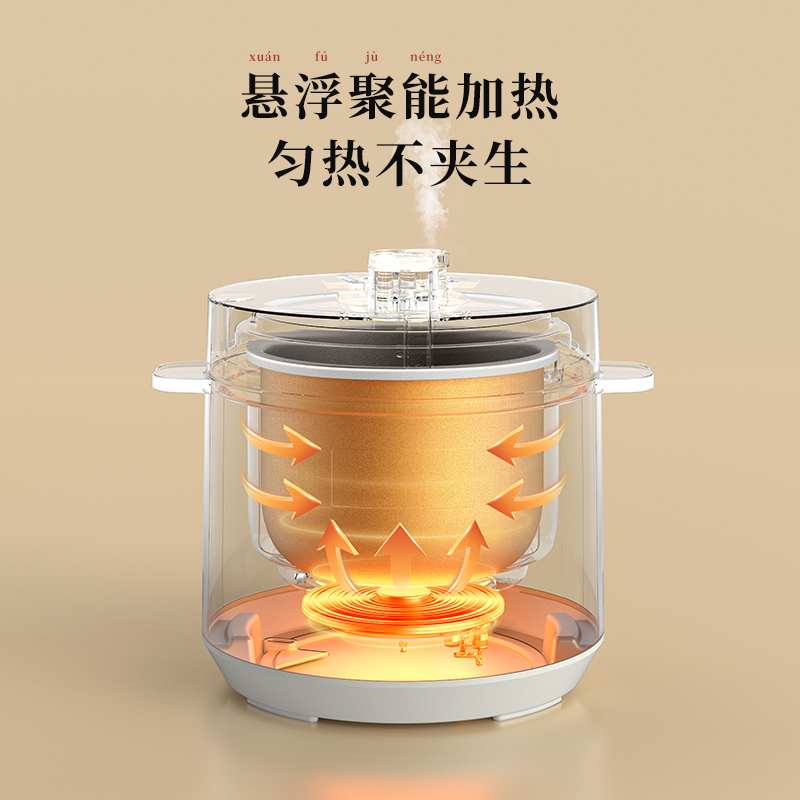 大宇(DAEWOO)电压力锅 小型一人食电压锅焖煮开盖收汁家用预约智能调压电饭煲汤锅火锅迷你3L高压锅PC01-NTB