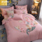网红款婚庆棉四件套棉床单被套公主风结婚床上用品秋冬季家纺 三维工匠