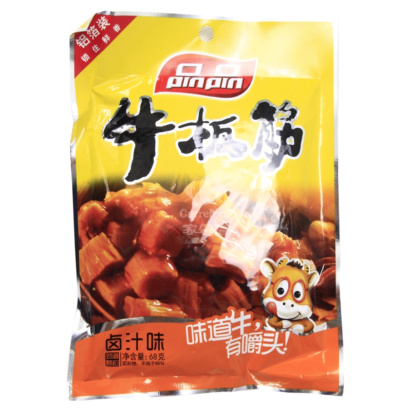 品品 牛板筋 劲道颗粒 卤汁味68g 新包装 四川特产零食小吃 牛肉类美食软罐头 味道牛