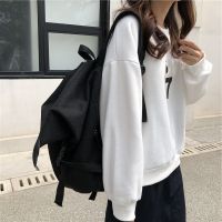 2021新款包包女韩版高中学生书包 chic 拉链 洋气单肩双肩斜跨包 黑色