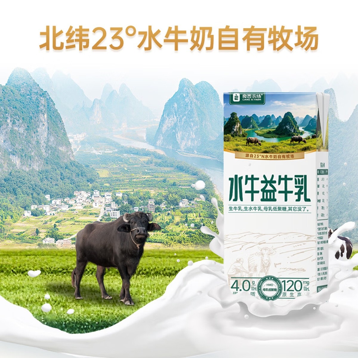 良西农场水牛益牛乳儿童牛奶 200ml*10盒高清大图