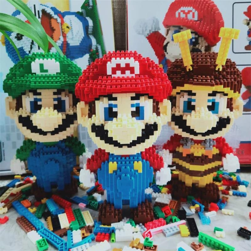 拼插积木拼装成年立体小颗粒儿童玩具拼图迷你马里奥皮卡丘超大密蜂