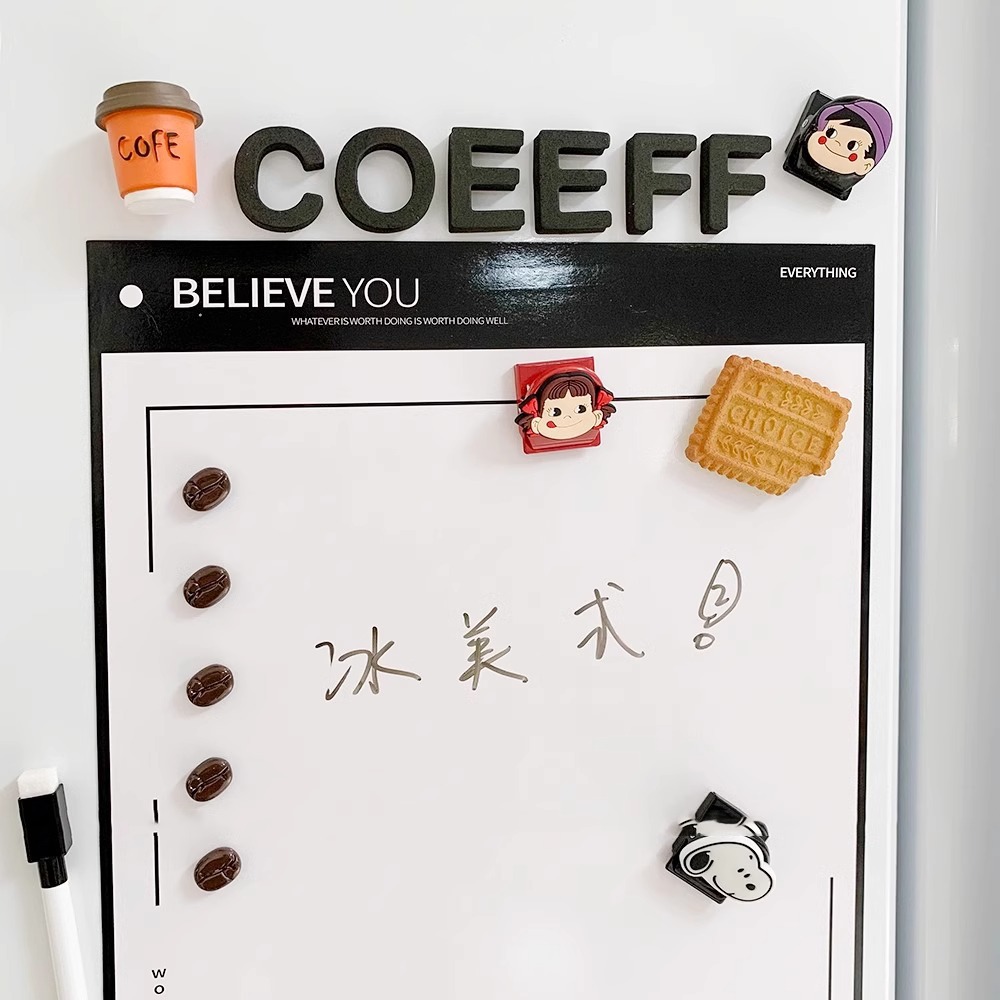 冰箱贴磁吸留言板可擦写磁力贴记事贴个性创意白板便利贴装饰日历高清大图