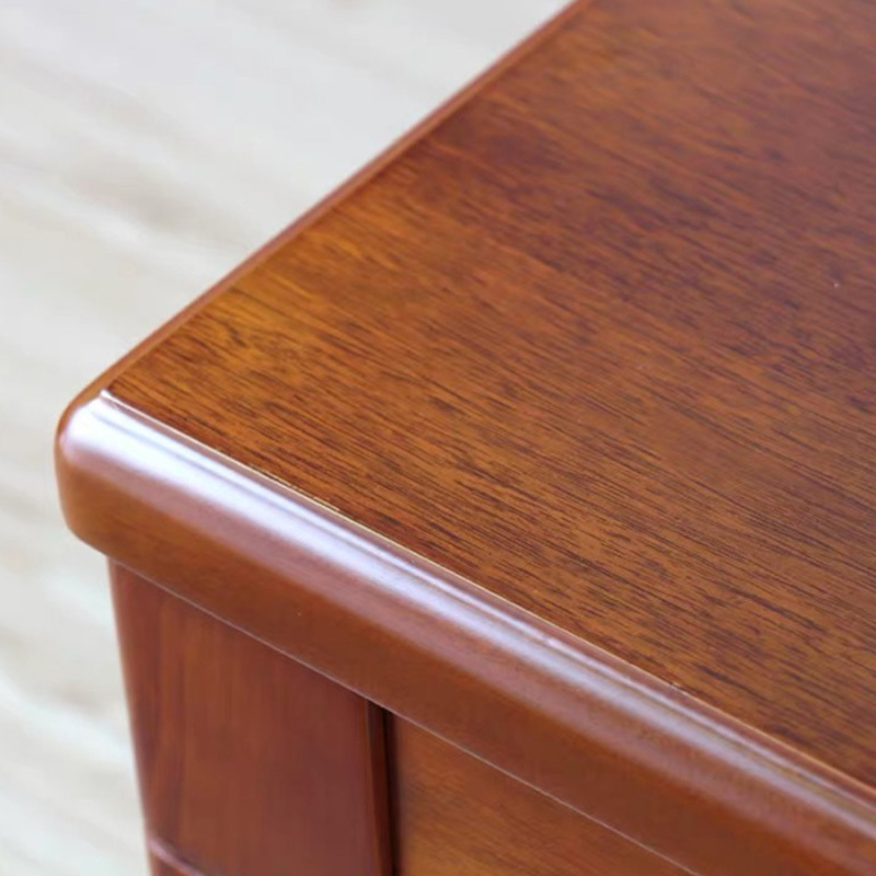 企购优品长方形双层实木茶几办公家具商务会客木色1200600420